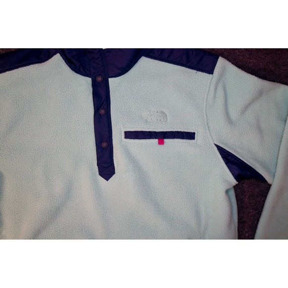 The North Face Sweater Mens Blue 1/4 Snap Pullover Long Sleeve Royal Arch - Picture 4 of 9